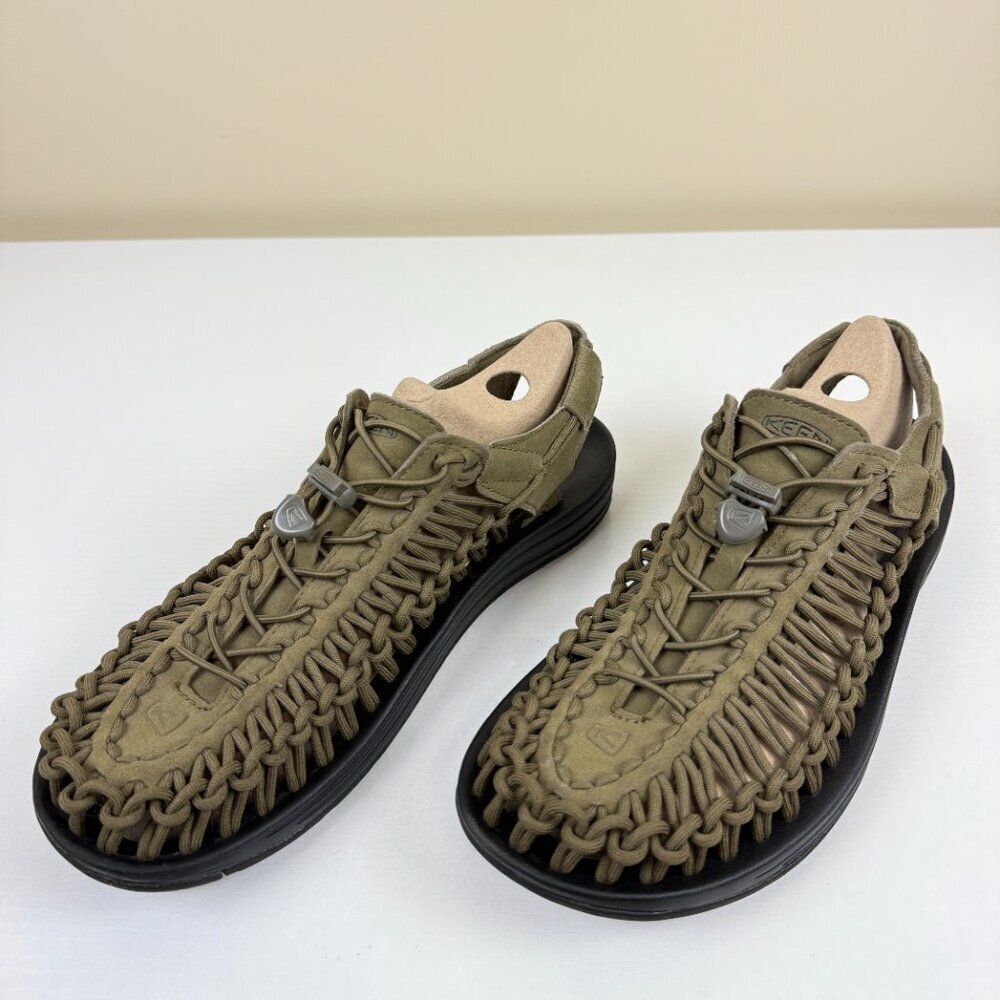 EUC Keen Olive Uneek Leather Corded Sneakers Shoes
